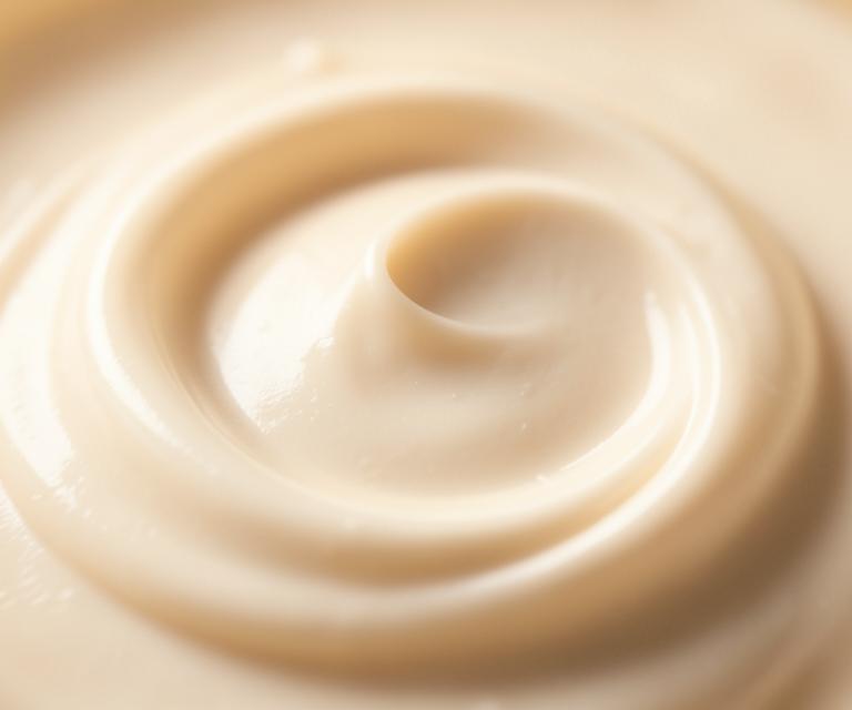 Close-up of a swirl of face cream